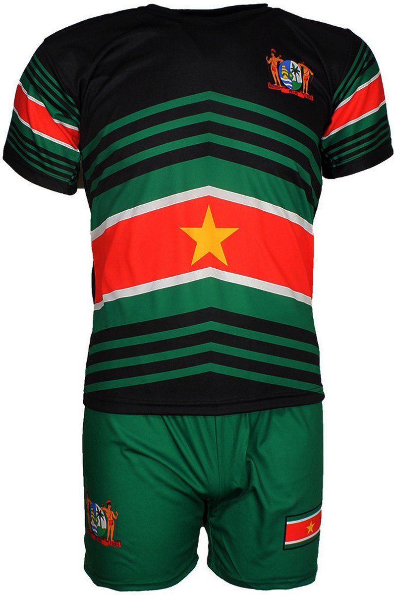 Suriname Techno Style Voetbal Tenue Set T-Shirt + Broek - Origineel Design - 128
