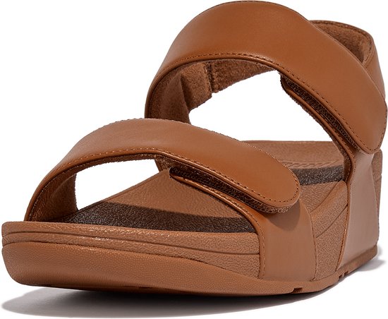 FitFlop Lulu Adjustable Leather Back Strap Sandals BRUIN Maat 42