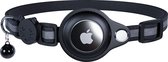 CuraCanin - AirTag Kat - Kattenhalsband - AirTag Apple houder - Zwart - Reflecterend - Verstelbaar - GPS Tracker - Kattenriem