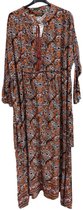 Dames Lange Jurk Boho Style Paisleyprint in grote maten onesize 42-50 bruin
