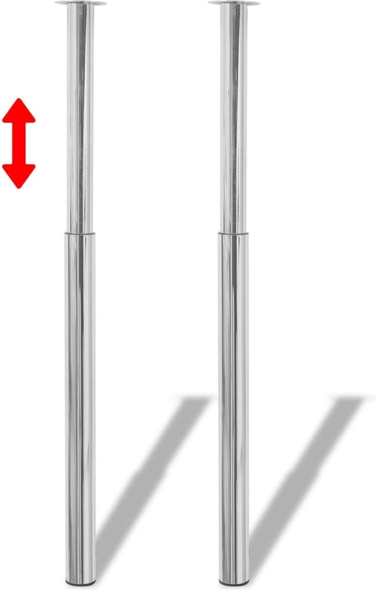 Tafelpoten telescopisch roestvrij staal 710 mm - 1100 mm 2 st
