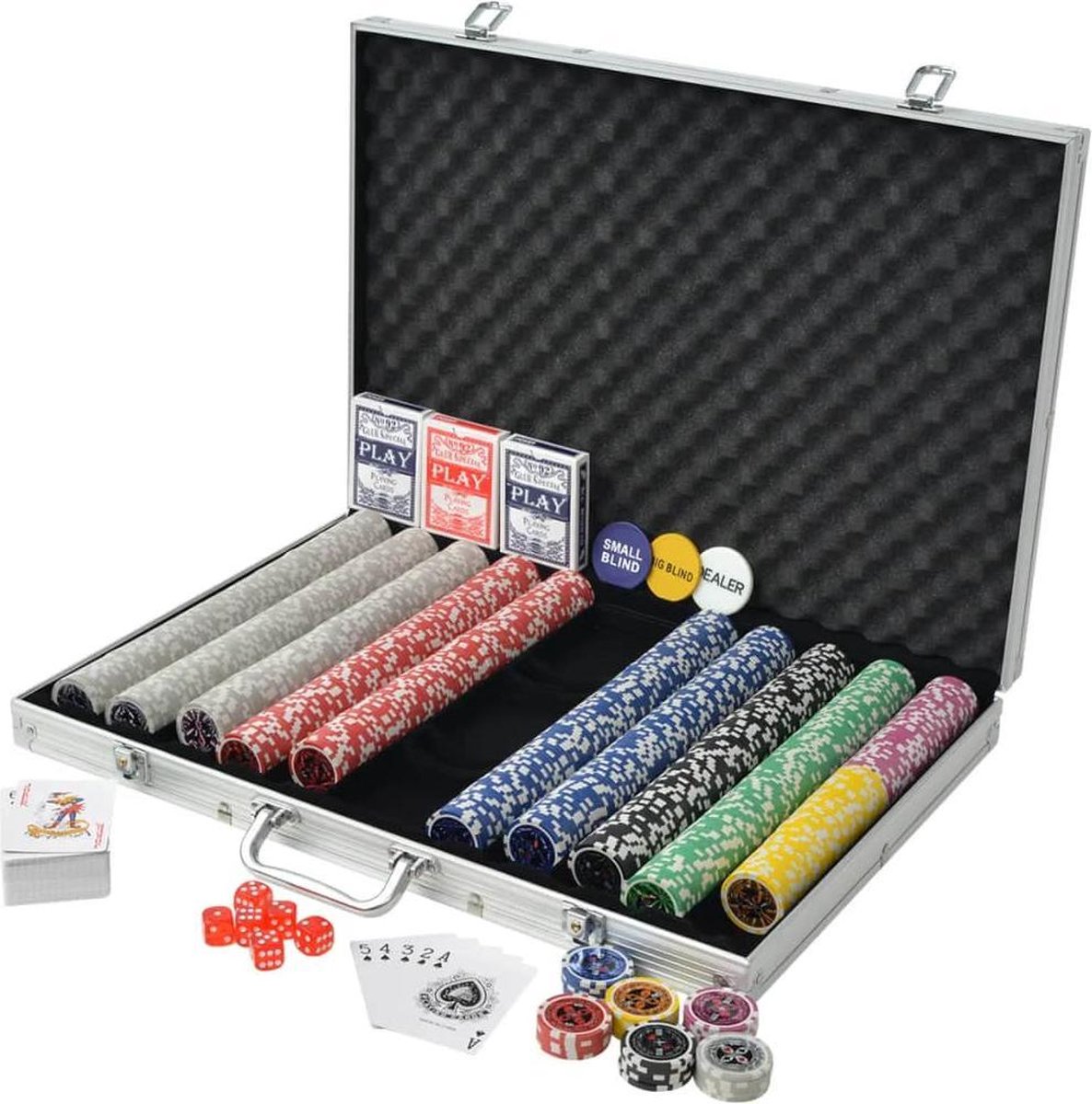 Kampioenschap Wegenbouwproces mist 1 x Pokerset met Koffer 1000 Chips - Poker chips set - Pokerset Alumunium  Koffer | bol.com