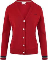 Rood vest-cardigan van HV polo met zilverkleurige drukknopen