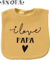 Slab met tekst okergeel I love Papa Snoes
