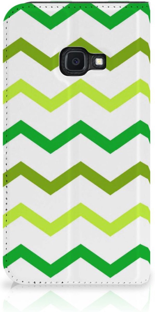 Samsung Galaxy Xcover 4s Hoesje met Magneet Zigzag Groen