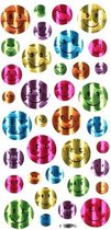 36x Smiley stickers gekleurd metallic op vel