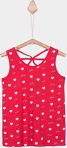 Tiffosi-Meisjes-mouwloos t-shirt-hemd-Magy-kleur rood, hartjes-maat 164