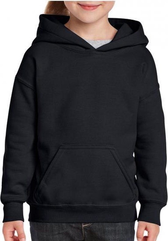 Zwarte capuchon sweater voor meisjes XS (104-110)