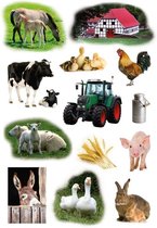 117x Stickers animaux de la ferme - autocollants pour enfants - feuilles d'autocollants - bricolage