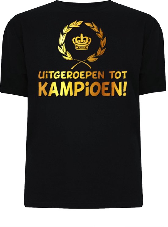 Gouden Krans T-Shirt - Uitgeroepen tot Kampioen (maat xl) | bol.com