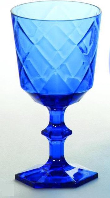 Wat mensen betreft reactie pols Baci Milano So Chic Wijnglas - Blauw - Set van 6 stuks | bol.com
