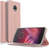 Luxe Book Case Hoesje Motorola Moto Z2 Force - Rose Gold