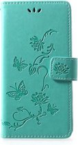 Huawei P30 Lite wallet agenda hoesje groen vlinder