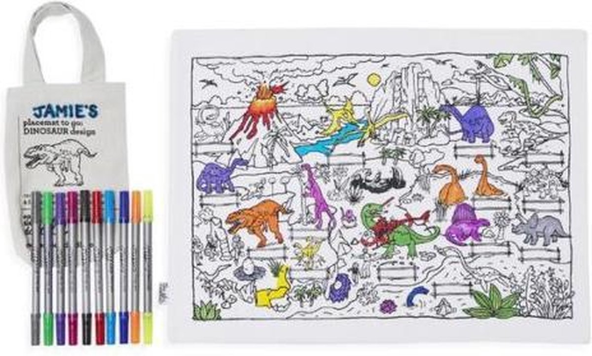 Eat Sleep Doodle Placemat To Go Dinosaurus