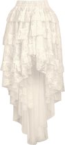 Attitude Holland High low rok -XXXL/XXXXL- Victorian skirt Gothic, vampire, victoriaans Creme