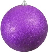 Europalms Kerstbal 20cm, paars, glitter