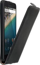 LG Nexus 5X Leder Flip Case hoesje Zwart