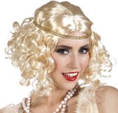 6 stuks: Pruik Flapper - blond met hoofdband