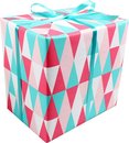 LOVLY® Cadeaupapier, 30cm, 200m, 80gr/m², Triangle zilver, 687, lichtroze