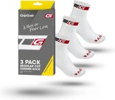 GripGrab - Classic Regular Cut Sokken 3PACK Zomerfietssokken - Wit - Unisex - Maat L