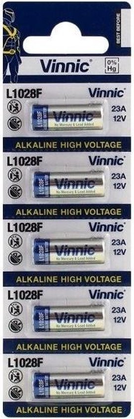 Vinnic VIN-23A - Pile alcaline Vinnic 23A - L1028F Pack 5 piles