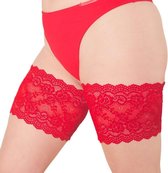 Caresse basic lace dijenbanden kleur: rood maat: dijomvang  81-85cm