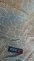 KOOK keukenschort met buikzak | Curlz | 70 x 90 cm | bruin en wit