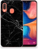 Siliconen Back Case Samsung Galaxy A20e TPU Hoesje Marmer Zwart - Beste cadeaus voor mannen
