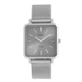 OOZOO Vintage series - Zilveren horloge met zilveren metalen mesh armband - C9842 - Ø28