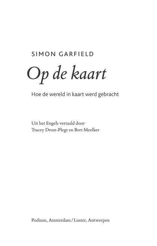 Titelpagina van het boek 'Op de kaart' van Simon Garfield.
