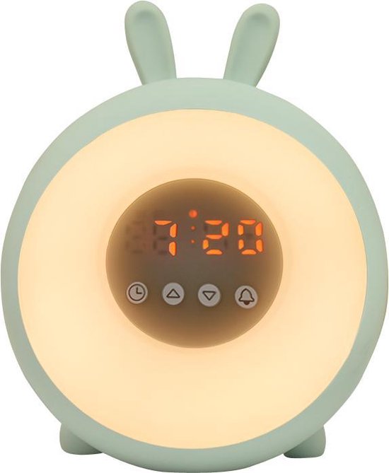 Bunny Slaaptrainer Blauw - Wake Light - Alarm Klok - Peuter Wekker - Digitale... | bol.com