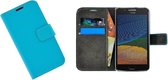 Motorola Moto G5 Turquoise effen bookstyle wallet case hoesje