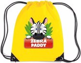 Paddy de Zebra rijgkoord rugtas / gymtas - geel - 11 liter - voor kinderen