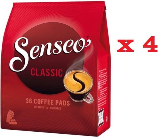 eten Zeemeeuw Ik geloof Senseo Base Classic koffiepads - 4 x 36 pads | bol.com
