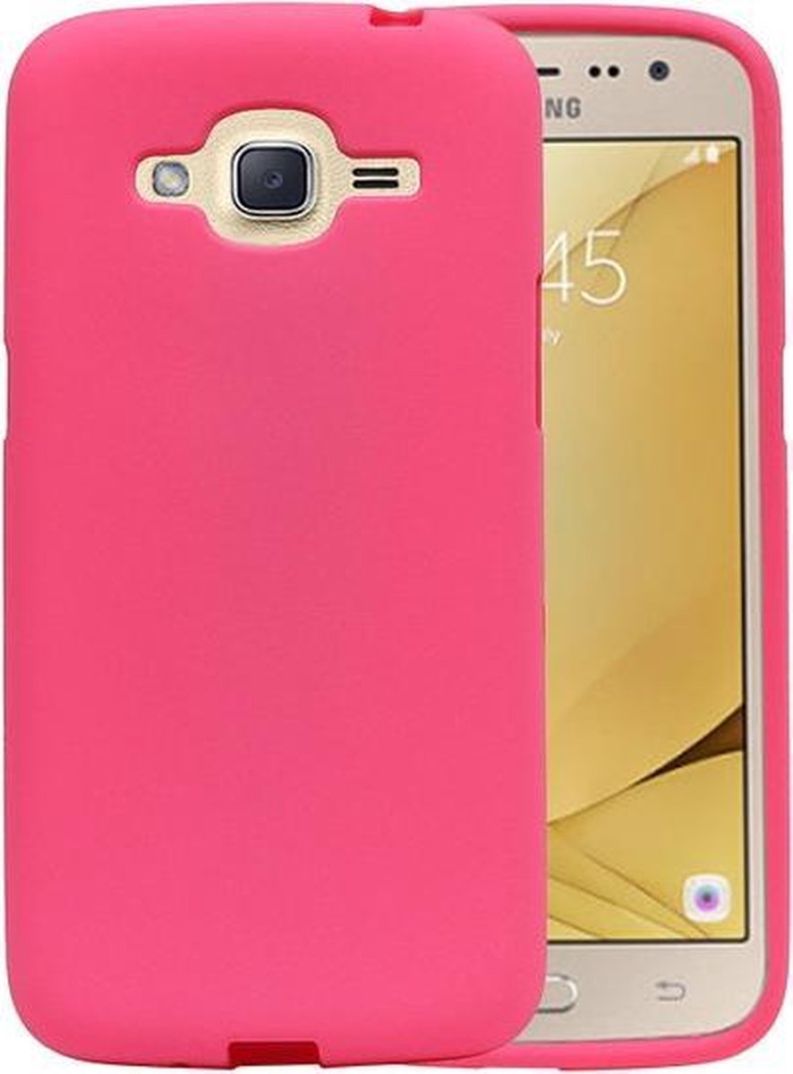 Roze Zand TPU back case cover hoesje voor Samsung Galaxy J2 2016