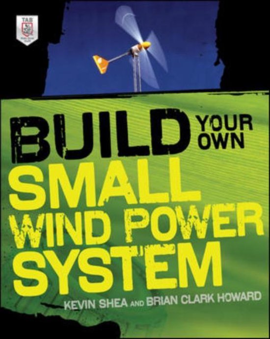 Boekomslag: 'Build Your Own Small Wind Power System' met een kleine windturbine tegen een blauwe lucht.