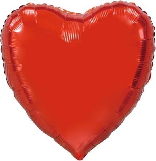 Folie ballon hart vorm rood 92 cm groot