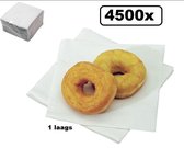 4500x Servetten Papier 1-laags 33x33cm wit - servet snack tissue broodje ijs diner carnaval thema feest festival