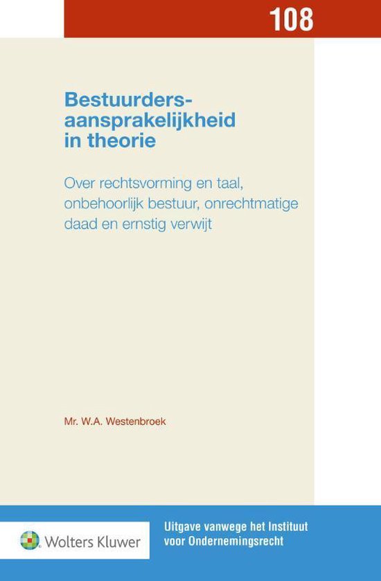 Uitgave vanwege het Instituut voor Ondernemingsrecht 108 - B ... - cover