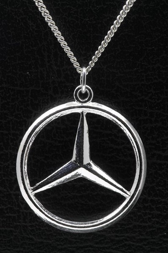 Pendentif chaîne étoile Mercedes en argent - grand