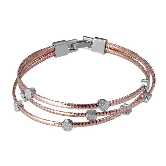 Orphelia 925 Argento rodiato Donna-Anello zirconi Rosa Brillante Taglia 50 (15,9) - ZR-7095/50