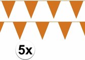 5x oranje slinger / vlaggenlijn van 10 meter - totaal 50 m - EK / WK