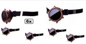6x Steampunk bril monocle koper