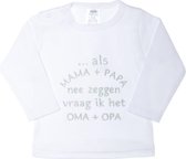 Shirt met tekst als mama + papa nee