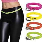 12 stuks: Riem in 4 neon kleuren - assorti - 100x1,5cm