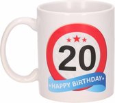 Verjaardag 20 jaar verkeersbord mok / beker
