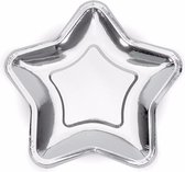 Assiettes en carton étoile argentée - 18 cm - 6 pièces