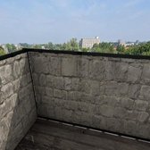 Balkonscherm grijze steen -  Vinyl - 100x300cm Enkelzijdig