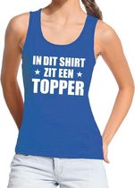 In dit shirt zit een Topper tekst tanktop/mouwloos shirt blauw voor dames - dames Toppers singlet S