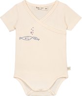 Smitten Organic - Babbelende Blauwvintonijn Romper - Nacre Beige - Maat 68